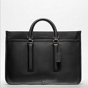 Coach Men’s Black Leather Briefcase/Laptop bag